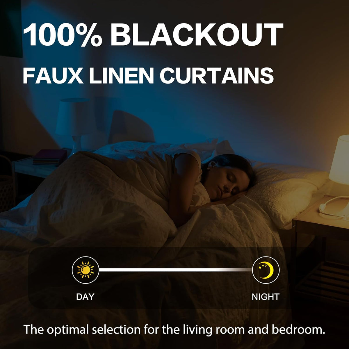 Full Blackout Curtains White 84 Inch Length, Heat and Full Light Blocking Thermal Insulated Shading Linen Panels for Nursery Living Room Back Tab Hook Belt 50 x 84 Inches Drop,2 Pieces