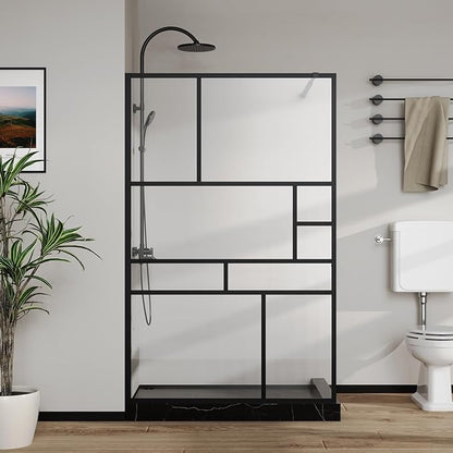 Goodyo 46 in. W x 72 in. H Bathroom Shower Glass Door Framed Tempered Clear - Image 2