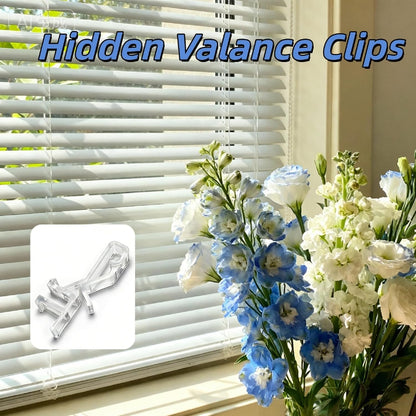 20 PCS Hidden Channel Valance Clips, 1-7/8 Inch Blind Clips for Valance with a Groove in The Back