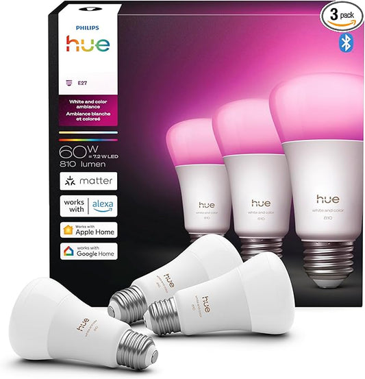 Philips Hue Smart LED A19 Bulb, E26 Base, Full Spectrum Light 1000K-20000K by PhilipsHue