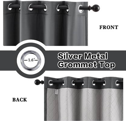 soundproof 3 layers 100% blackout grey curtains 1 shown in use