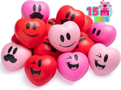 JOYIN 15 Pcs Valentines Day 3 inch Heart Stress Balls Stress Relief Heart by JOYIN