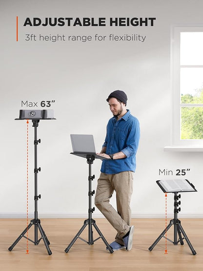 AMADA HOMEFURNISHING Foldable Projector Tripod, Adjustable Height 25-63 Inch - Image 6