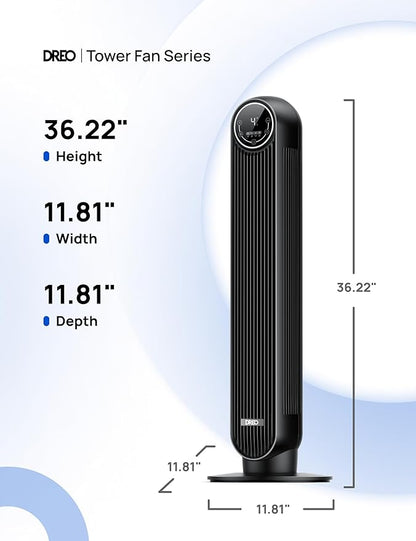 Dreo Tower Fan for Bedroom, 25ft/s Velocity Quiet Floor Fan, 90° Oscillating - Image 8