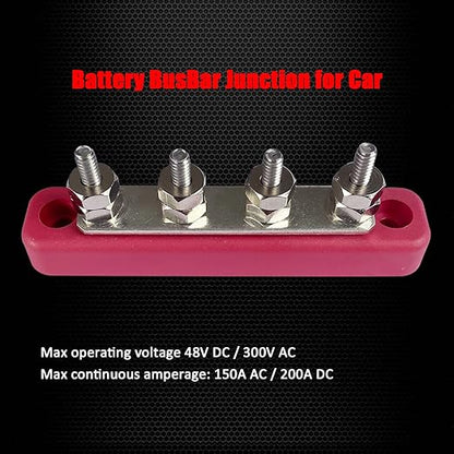 4 x #10 Studs Bus Bar, Ampper 4.2" Power Distribution Block Brass Battery - Image 4