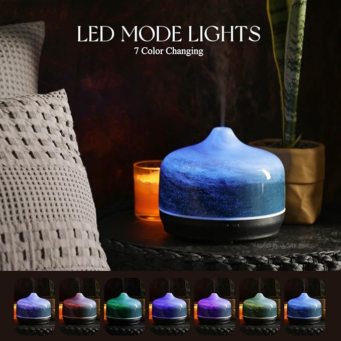Porseme 500ml Glass Essential Oil Diffuser Aromatherapy Ultrasonic Cool Mist - Image 2