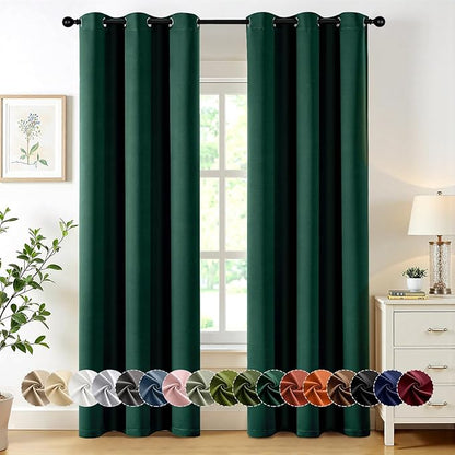 MIULEE Hunter Green Blackout Curtains by MIULEE