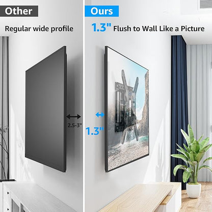 MOUNTUP Ultra Slim Full Motion TV Wall Mount, 1.3" Thin Low Profile TV Bracket - Image 3