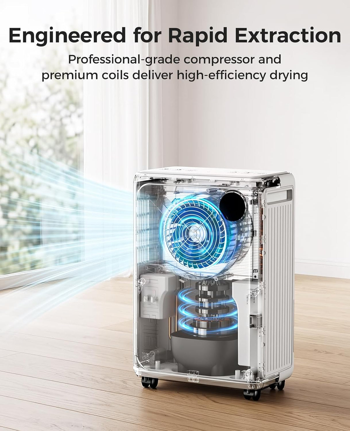 32 pint dehumidifier for basement and home, 2600, close-up detail