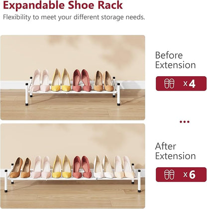 Tajsoon Expandable Shoe Rack for Closet 1 Tier, 28“-41“Adjustable & Stackable - Image 7