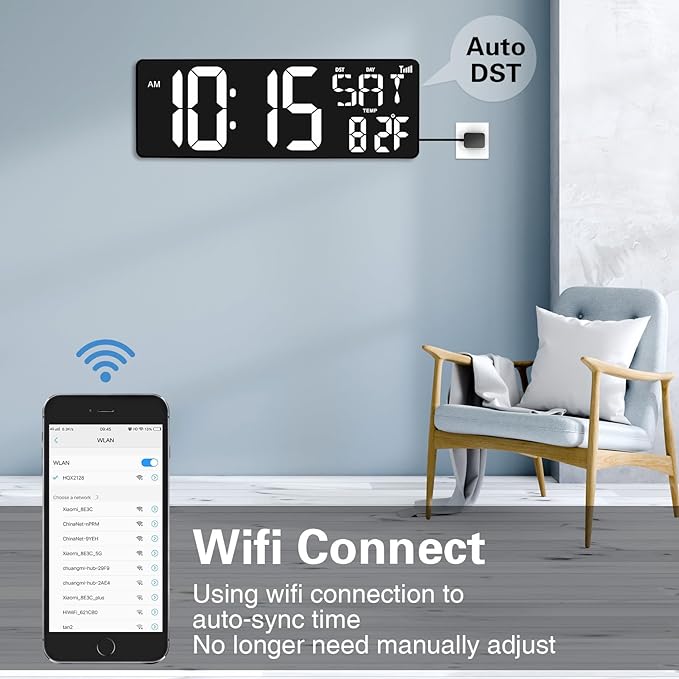 XREXS 16.5 in Large Display Wall Clock - Image 3