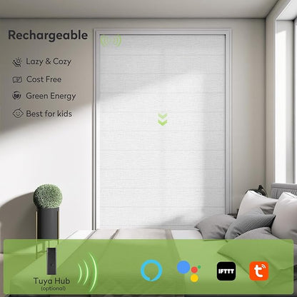 ZSTARR Smart Roman Shades Rechargeable Motorized Blinds - Image 4