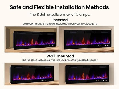 RealSmart Electric Fireplace Heater Inserts 60" Wall Mounted Electric Fireplace - Image 8