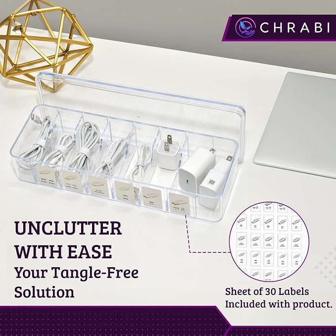 Set of 3 Cable Organizer Box W/Labels - Image 3