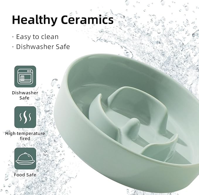 Ceramic 0.9 Cup Dog Bowl Slow Feeder - Image 5