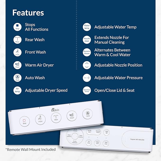 Bio Bidet DLS Premium Heated Bidet Seat, Warm Water & Air Dryer, Auto Open and - Image 8