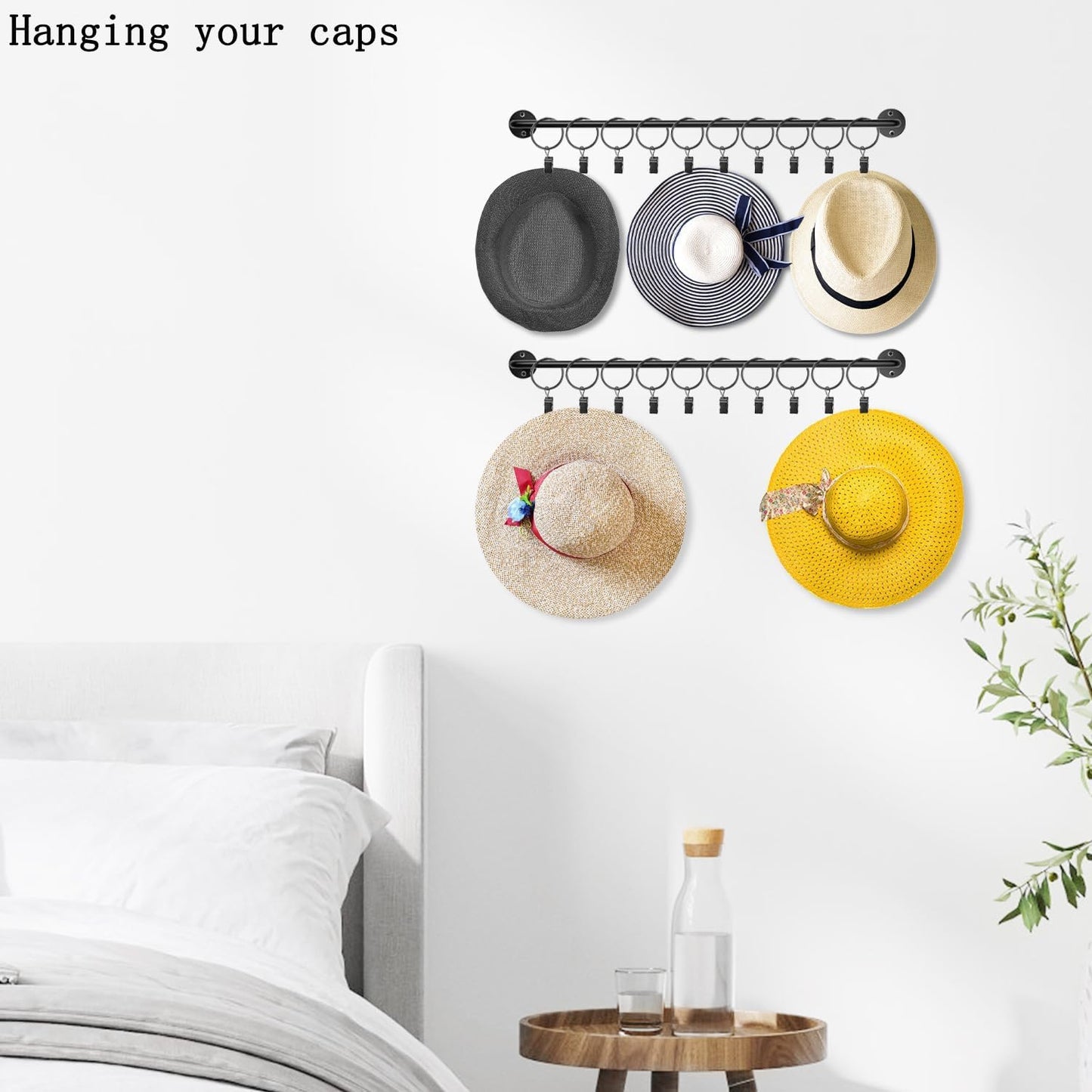 16 Pack Curtain Rings with Clips, Window Clip Rings Black Curtain Hooks Hangers Clip Rings for Hanging Drapery Drapes Bows, Small 1.26 Inch in Diameter, Fits up to 1" Rod