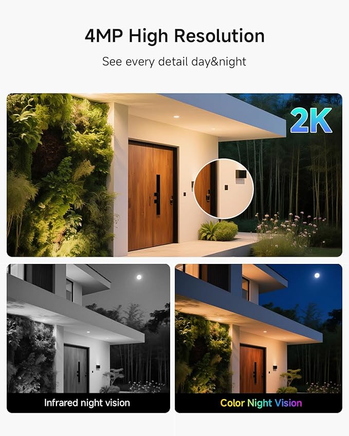 Noorio Solar Security Cameras Wireless Outdoor, 2K Pan/Tilt 360° View - Image 4