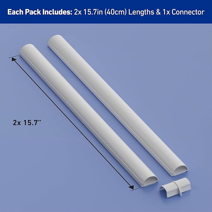 D-Line 31.4in TV Cord Hider, Patented Half Round Cable Cover, Hide Wall Mount - Image 4