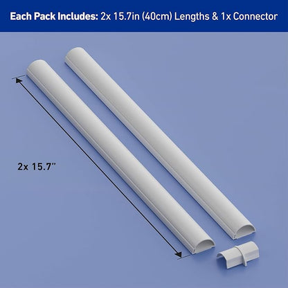 D-Line 31.4in TV Cord Hider, Patented Half Round Cable Cover, Hide Wall Mount - Image 4