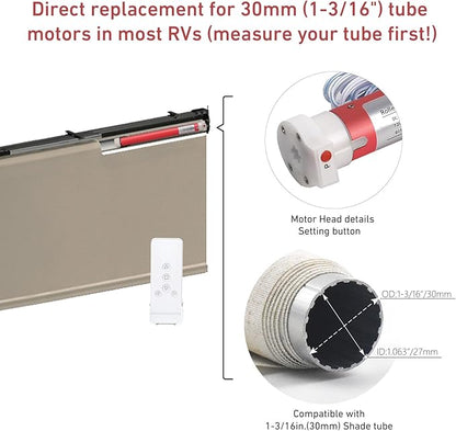 1-3/16inch RV Electric Roller Shade Replacement Motor - Image 5