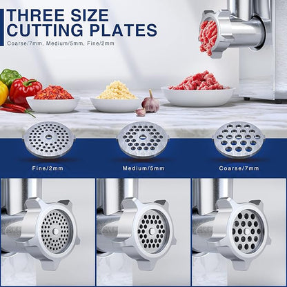 CHEFFANO Meat Grinder, Electric Meat Grinder and Sausage Maker Includes 3 Size - Image 4