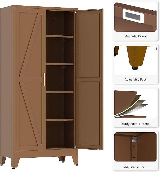 71" Tall Pantry Cabinet, Kitchen Pantry Storage Cabinets - Image 4