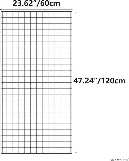 NACETURE Grid Wall Panels- 4 Pcs 2x4 ft Black Grid Wall Panel Display - Image 9