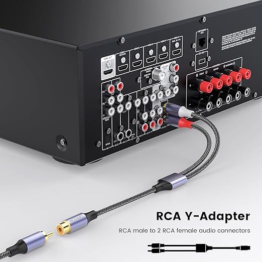 MOSWAG RCA Splitter 1 Female to 2 Male 2 Pack, RCA Y Splitter Audio Video Cable - Image 2