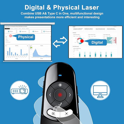 2 in 1 USB Type C Spotlight Presentation Clicker, Advanced Digital Highlighting - Image 3