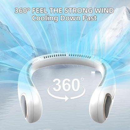 Portable Neck Fan, Hands Free Personal Wearable Bladeless Fan, 6000mAh USB - Image 2