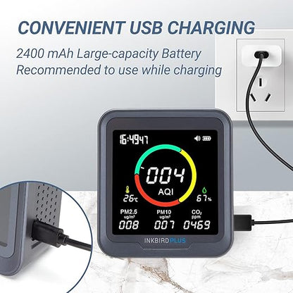 INKBIRDPLUS 6-in-1 Indoor Air Quality Monitor, Detects CO2, Temperature and - Image 5