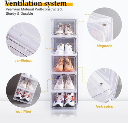 Attelite Shoe Box, Stackable Plastic Clear Shoe Box Organizer - Image 4