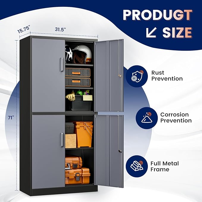 Yizosh Metal Storage Locking Cabinet - Image 3