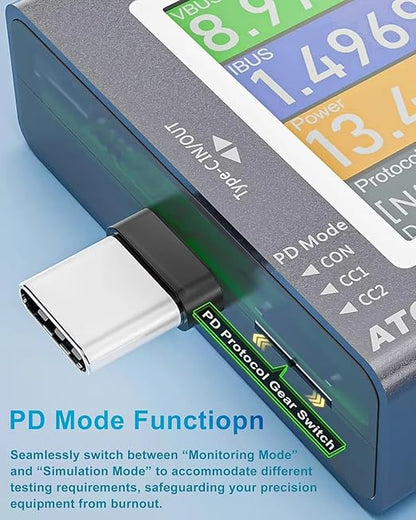 Eversame USB Tester, Type-C/USB 2 in 1 Fast Charging Protocol Voltmeter Power - Image 5