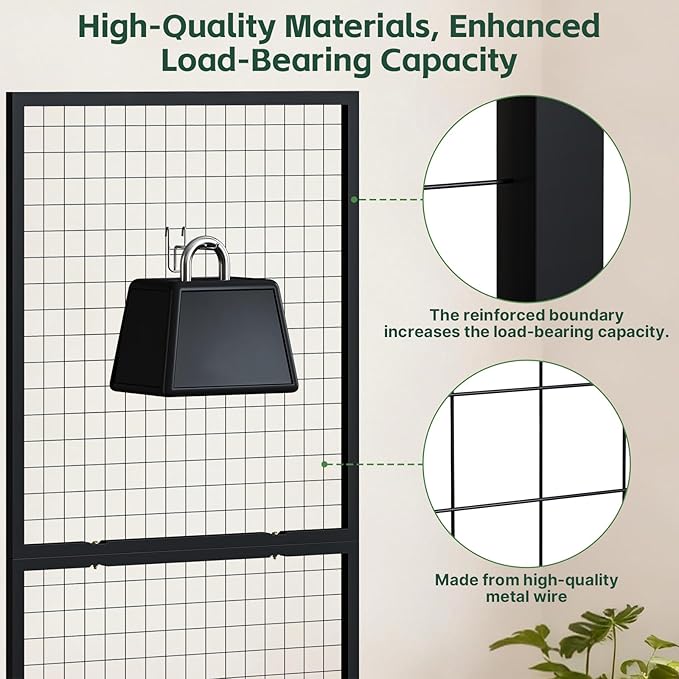 Maeklon 3 Pack Grid Wall Panel Rack, 3x6 Ft Metal Gridwall Display Stand - Image 6