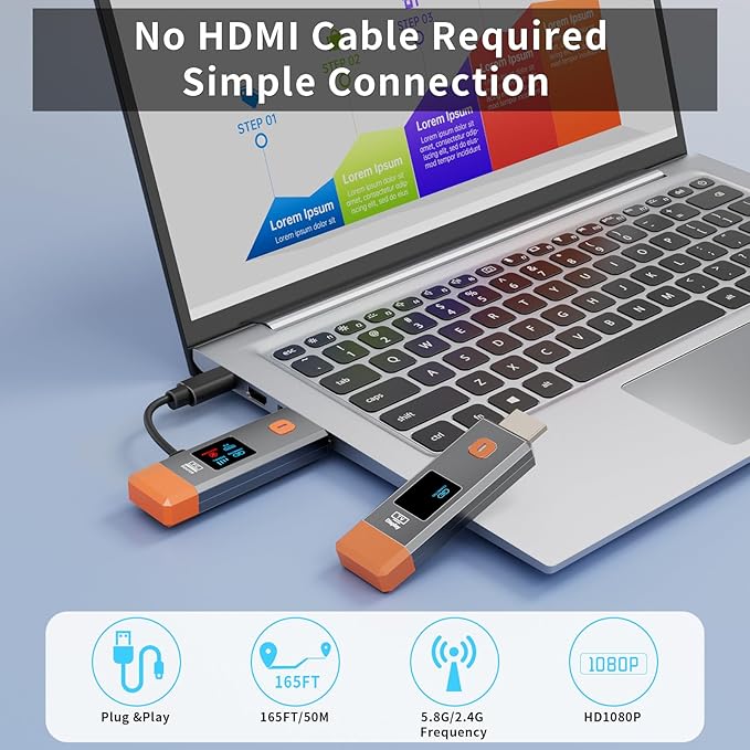 Wireless HDMI Transmitter and Receiver 328ft/100m Extender 4K Decode Input - Image 2