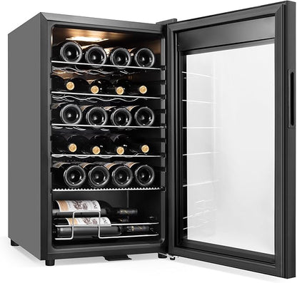 24 Bottles Wine Cooler Refrigerator, Small Wine Fridge Mini Wine Fridge - Image 2