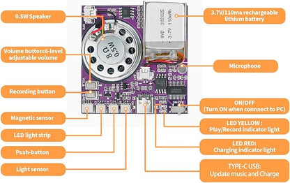 XLW Sound Module, 16MB Push Button, Light Control Activated Recordable Voice - Image 2