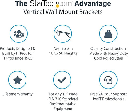 StarTech.com 5U Vertical Wall Mount Rack - 19in Low Profile Open Wall Mounting - Image 2