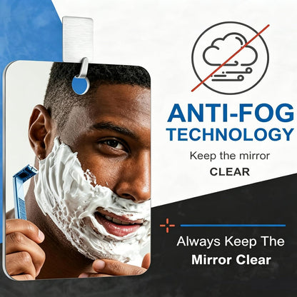 Shower Mirror Fogless for Shaving 9.4"x7.4" Shatterproof Fogless Shaving Mirror Travel Makeup Mirror for Men Women – Bathroom Accessories & Wall Mount Mirror