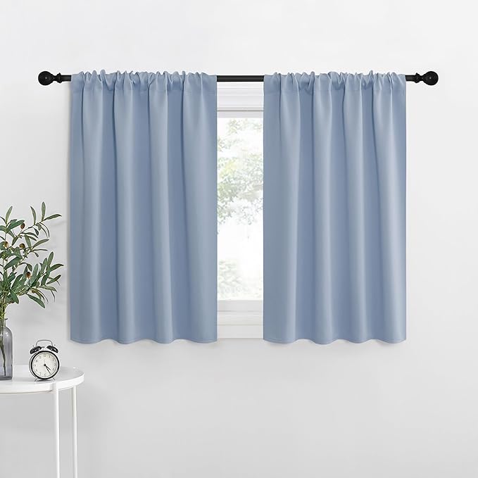NICETOWN RV Blackout Curtains for Camper Windows, Vintage Blue, Short Blackout by NICETOWN