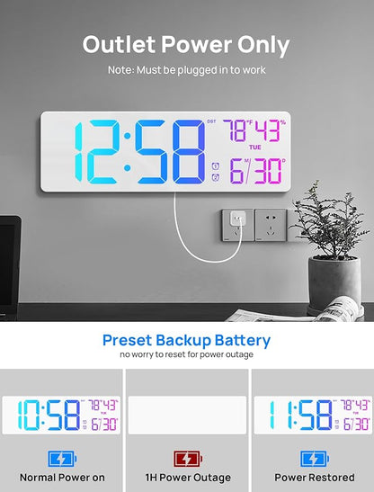 18.5" Large Digital Wall Clock - Image 9