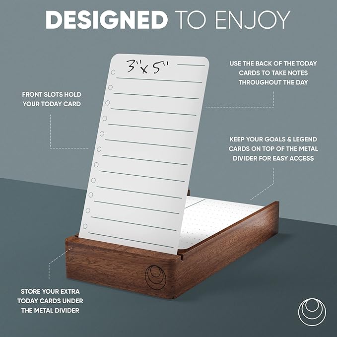 Undated Daily Planner To Do List Notepads and Walnut Stand - Image 6