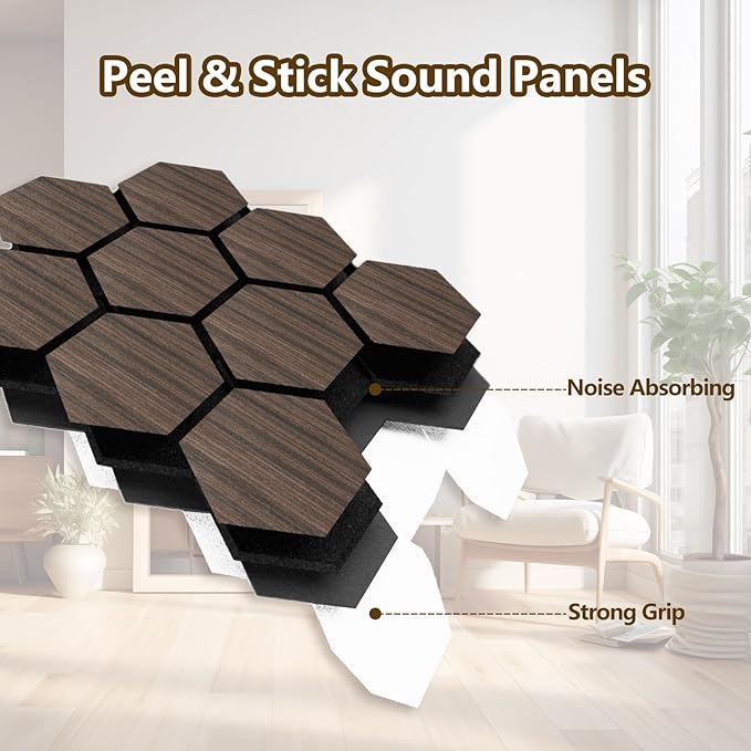 Hexagon Acoustic Wall Panels, Self-Adhesive Sound Absorbing Wall Panel by ARMURO - Image 7