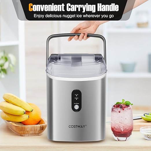 COSTWAY Nugget Countertop Ice Maker, Ready in 6 Mins, 34 lbs/24H, Ice Machine - Image 7