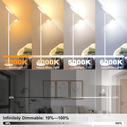 Floor Lamp, Upgraded 42W/4200LM Super Bright Floor Lamp, 2-in-1 LED Dimmable - Image 3