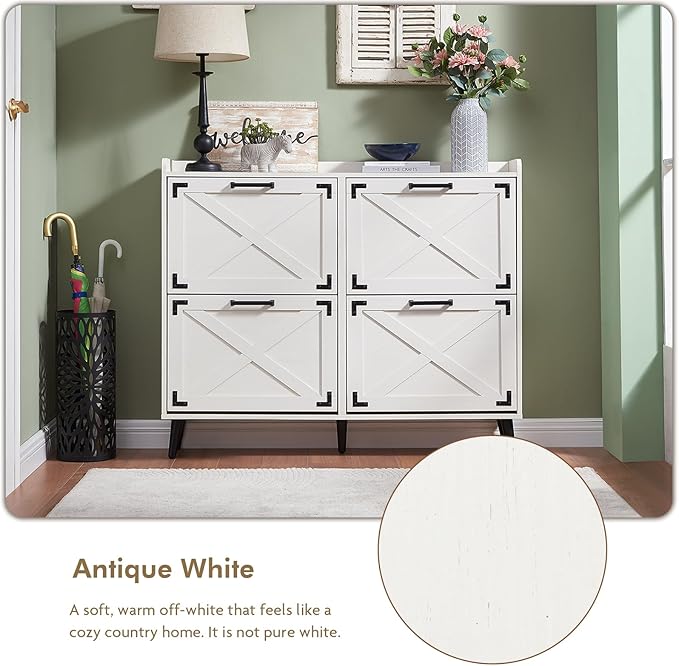Shoe Storage Cabinet, Farmhouse Shoe Organizer - Image 3