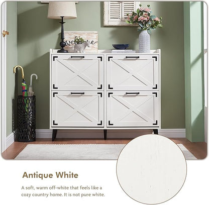 Shoe Storage Cabinet, Farmhouse Shoe Organizer - Image 3