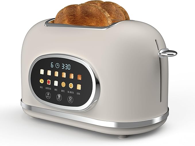Rae Dunn Retro Digital Electric Toaster, 2 Slice Stainless Steel Toaster by RaeDunn